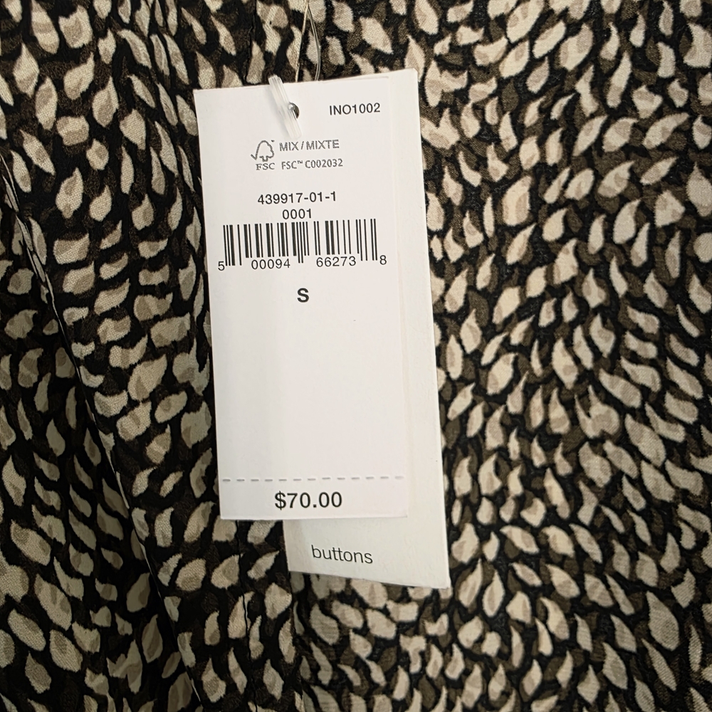Banana Republic NWT Backless Tie Blouse | Animal Print Statement Top Size Small - Picture 11 of 12